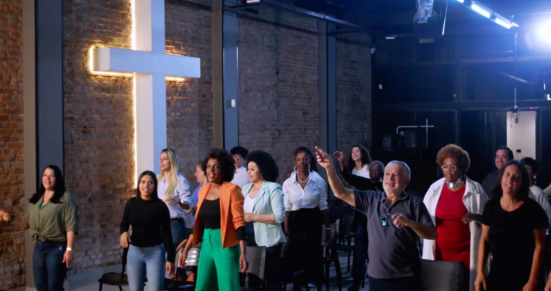 Joyful Congregation Celebrating Faith Stock Footage SBV-351818555 ...