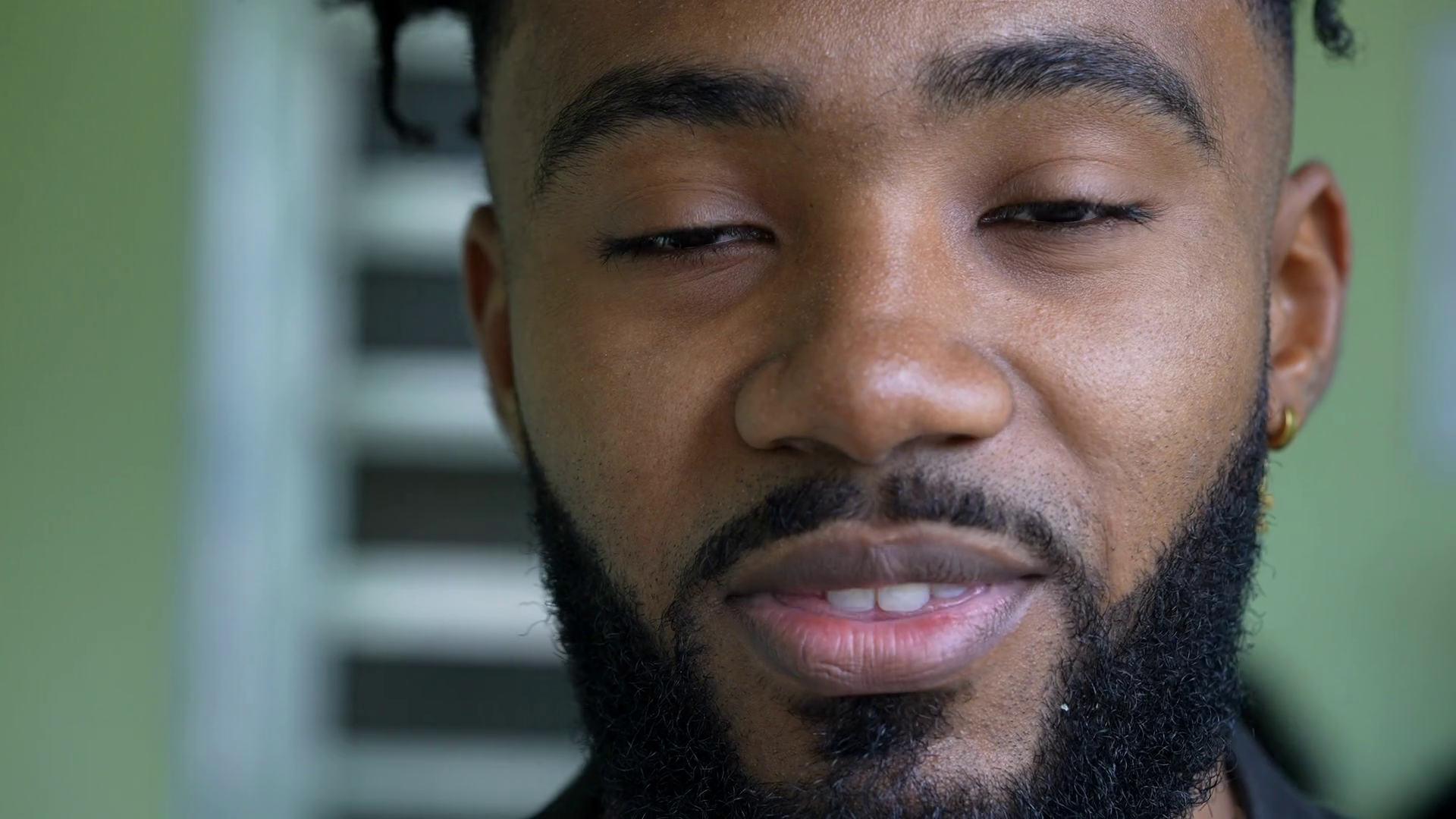 A Smiling Young Black Man Face Close Up Stock Footage SBV-348703917 ...