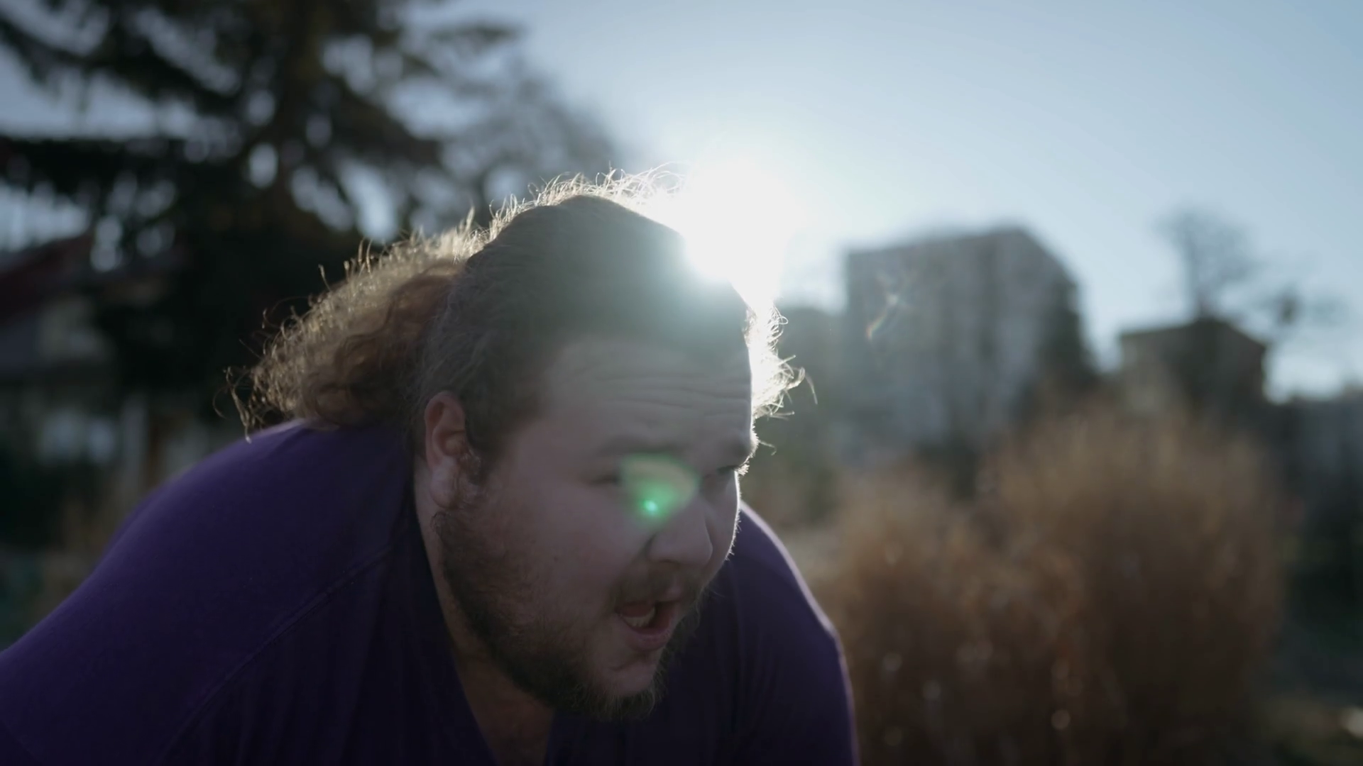 Cold Recovery Pause: Overweight Man Rests Stock Footage SBV-348437202 ...