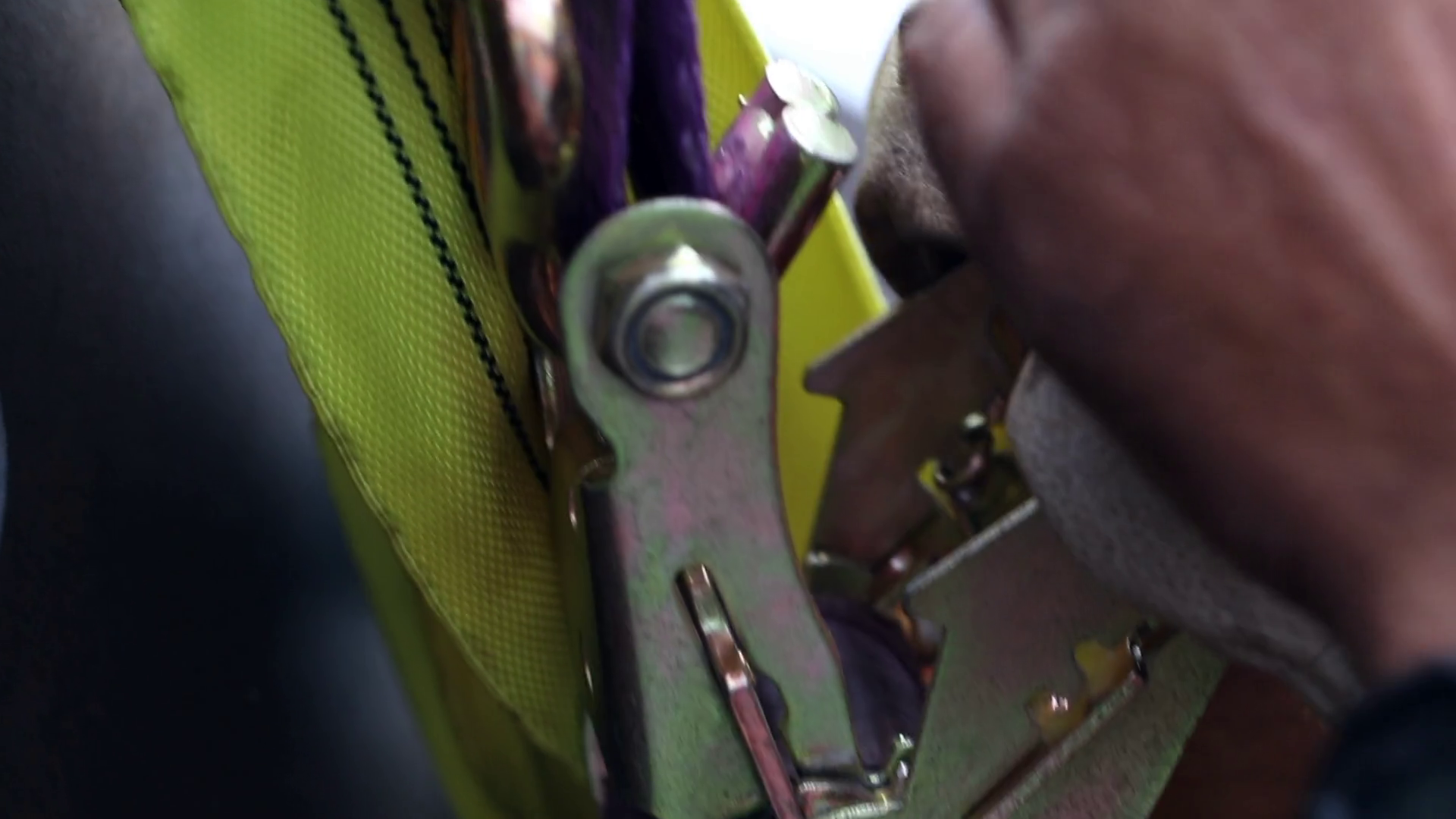Attaching Cargo With Strap Worker Securing Stock Footage SBV-348488430 ...