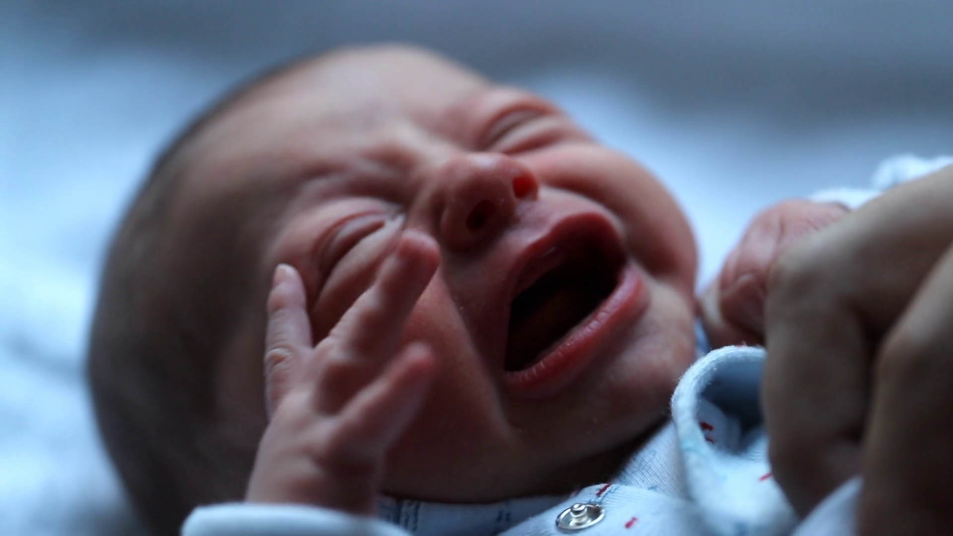Inceptive Tears Newborn Infant's Initial Stock Footage SBV348431532
