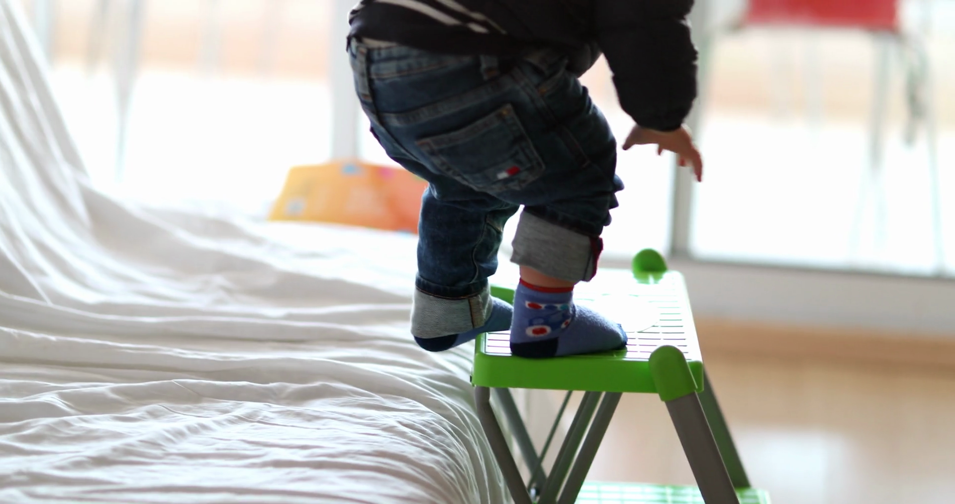 Baby Infant Falling From Chair Toddler Boy Stock Footage SBV348547779