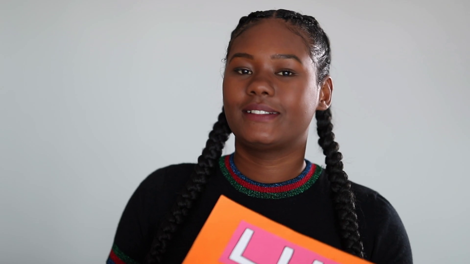 Black Girl Asking Audience To Like Subscribe Stock Footage SBV