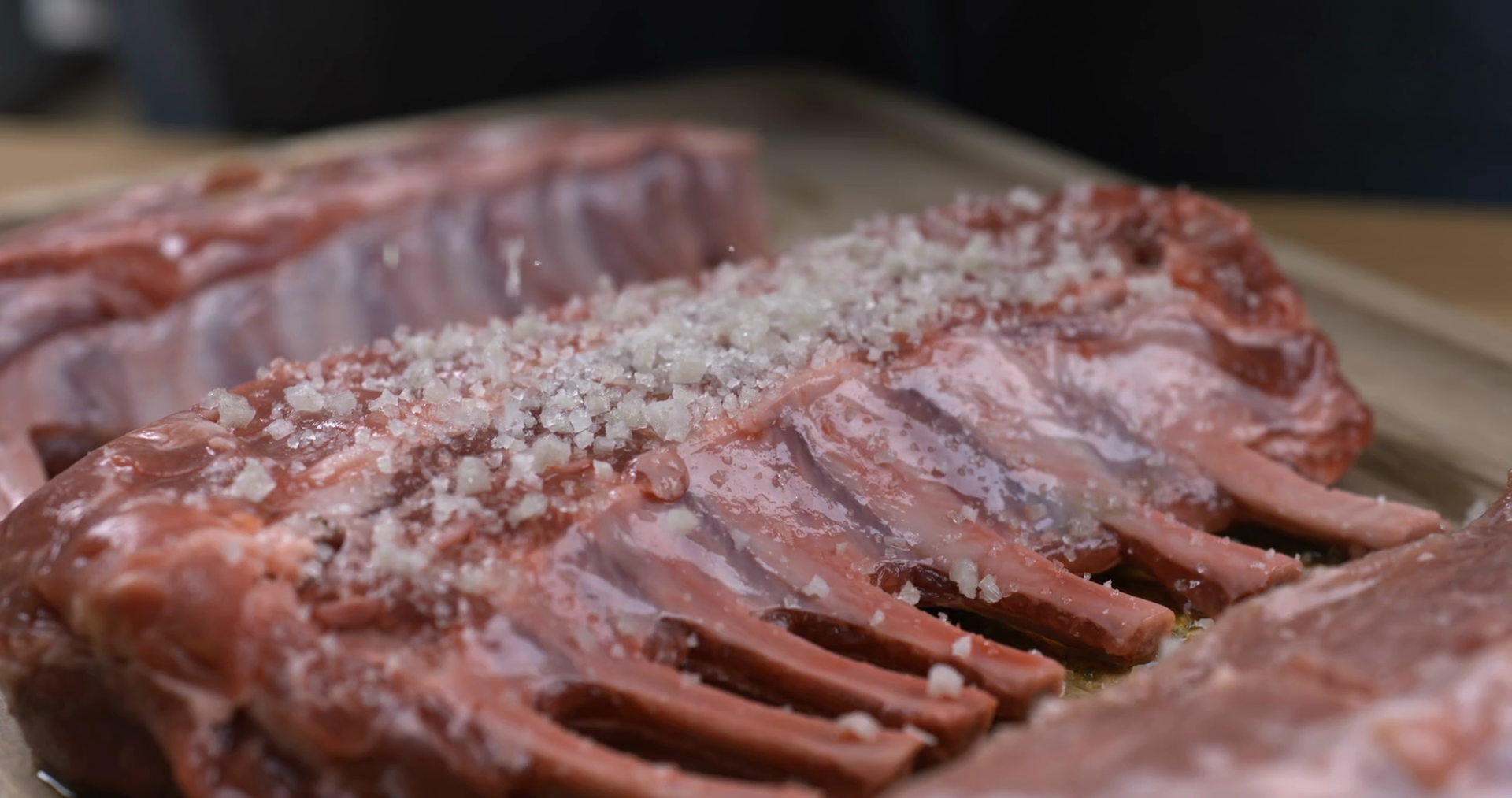 Slow-motion Capture Of Seasoning Ribs With Stock Footage SBV-348635291 ...