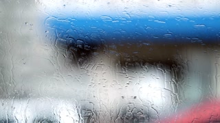 Car Droplets In Window With Colorful Background 2