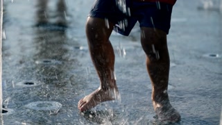 Child Feet In Splashing Water Playing At Stock Footage SBV ...