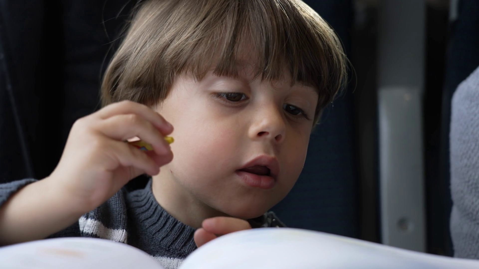 Child Drawing With Color Pen On Paper Little Stock Footage SBV ...