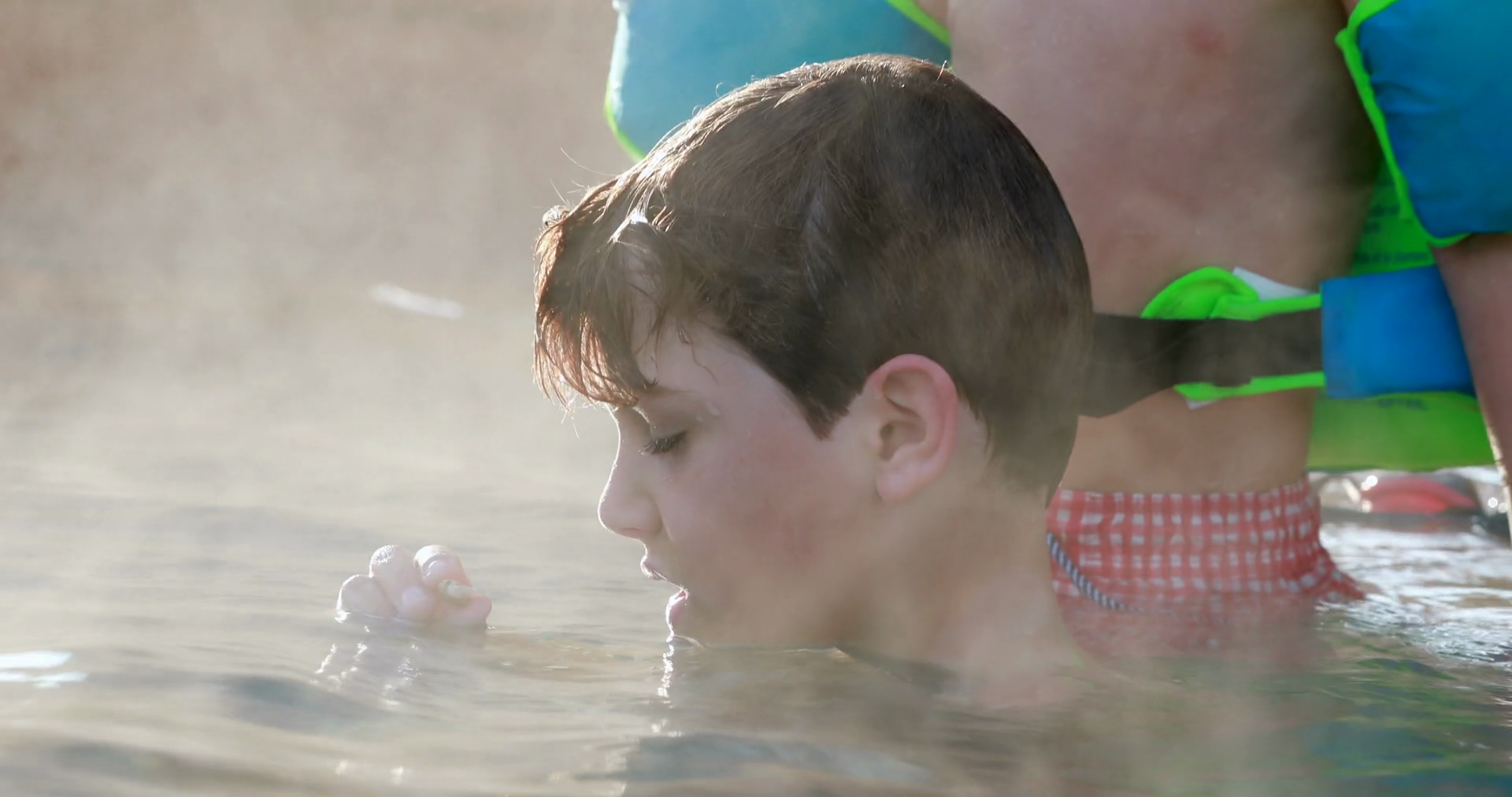 Child Inside Warm Swimming Pool Water Heated Stock Footage SBV