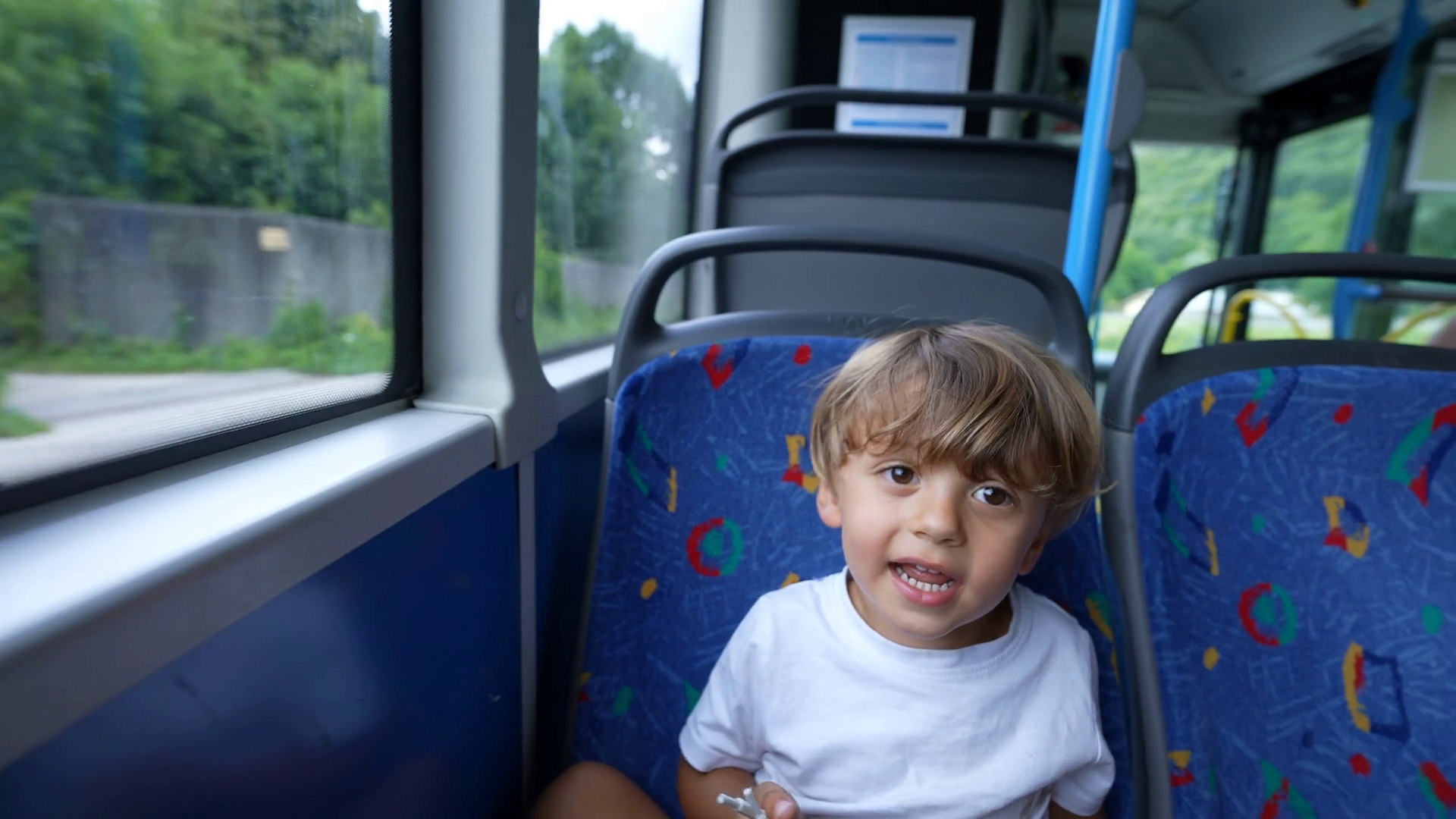 Child Staring Out Bus Window Traveling Stock Footage SBV-348708214 ...