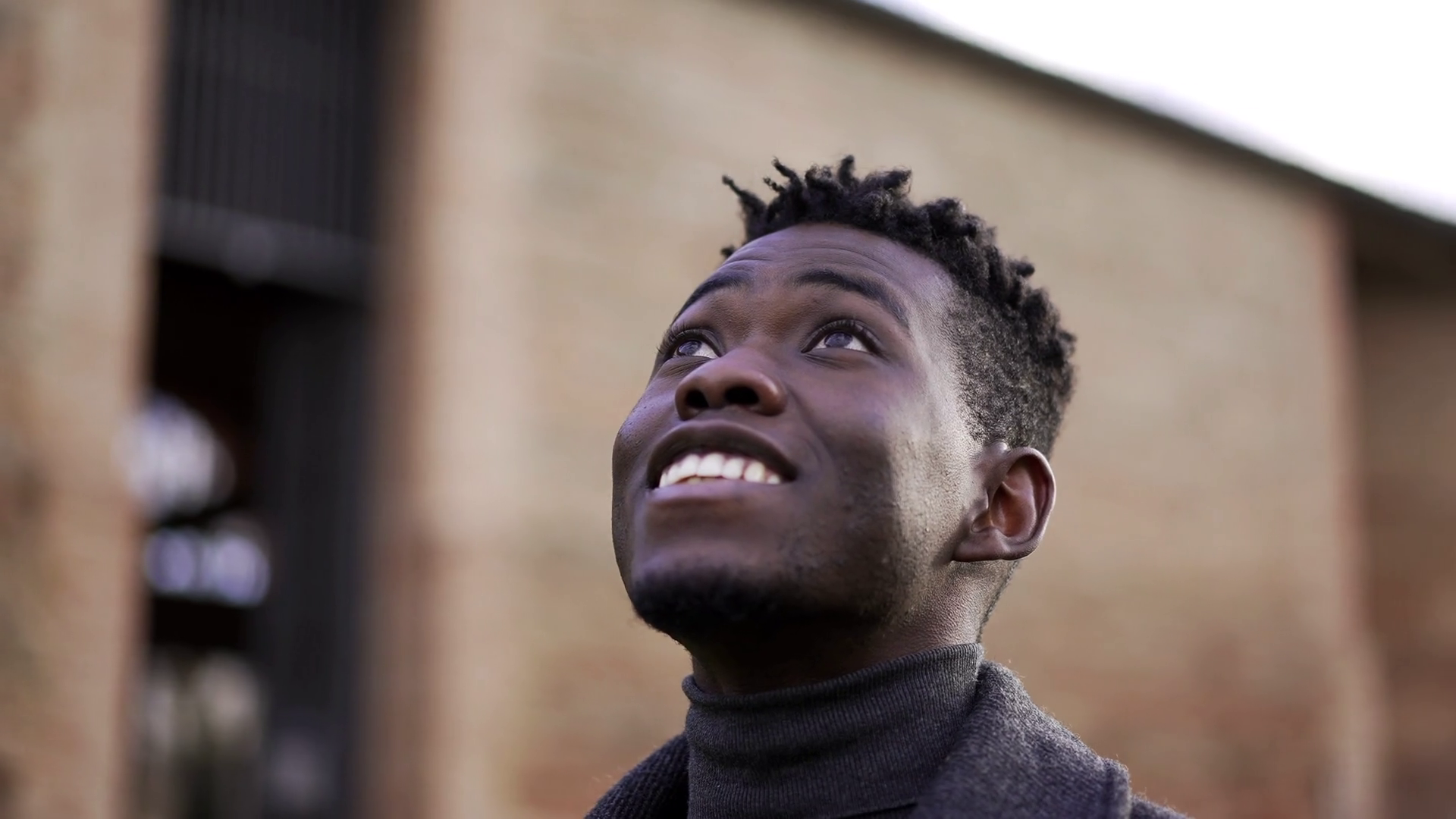 Close Up Black Man Face Looking Up At Sky Stock Footage SBV-348673403 ...