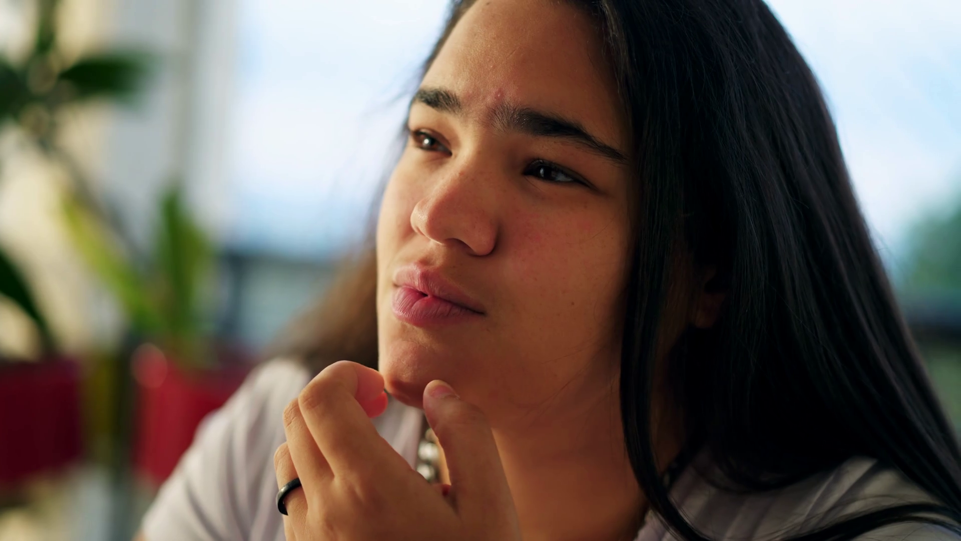 Contemplative Expression Of Ethnically Stock Footage SBV-348504588 ...