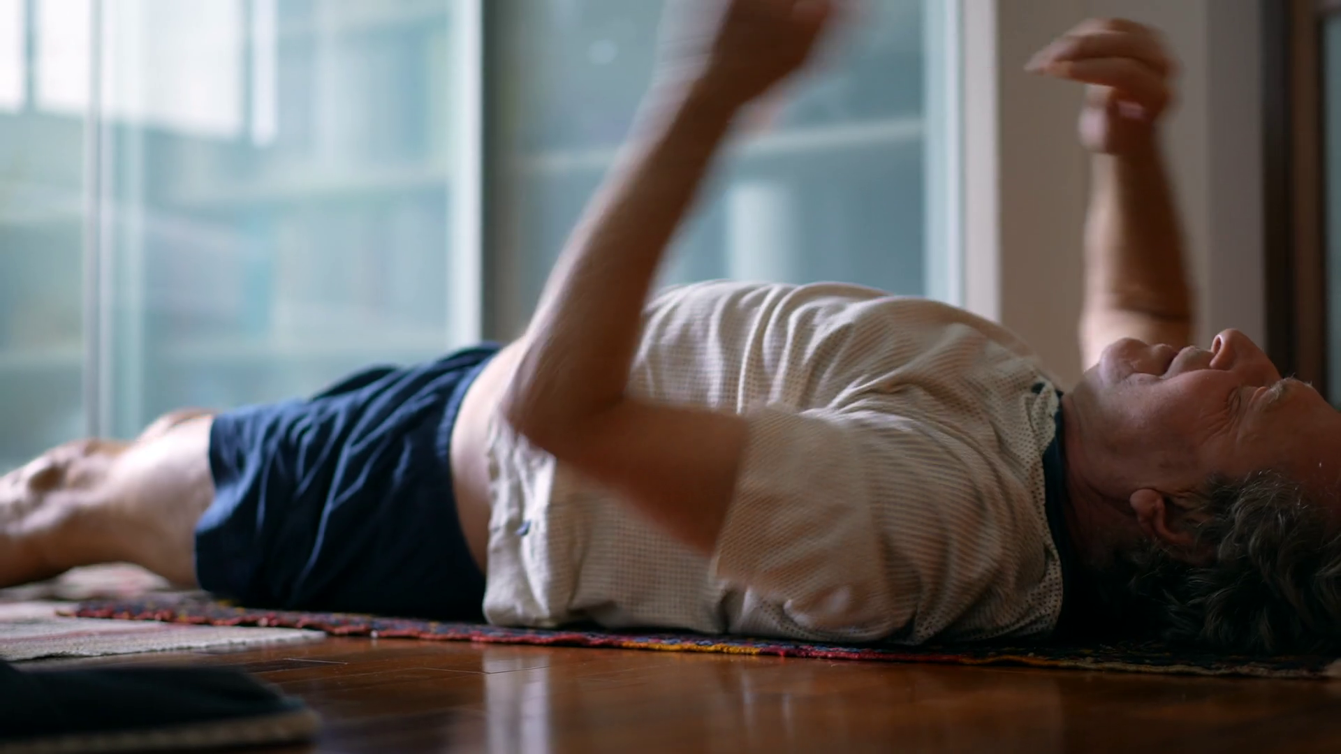 Senior Man Getting Up From Floor During Stock Footage SBV-348509908 ...