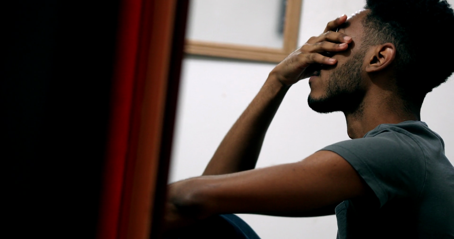 Frustrated Black Man Feeling Anxiety Anxious Stock Footage SBV