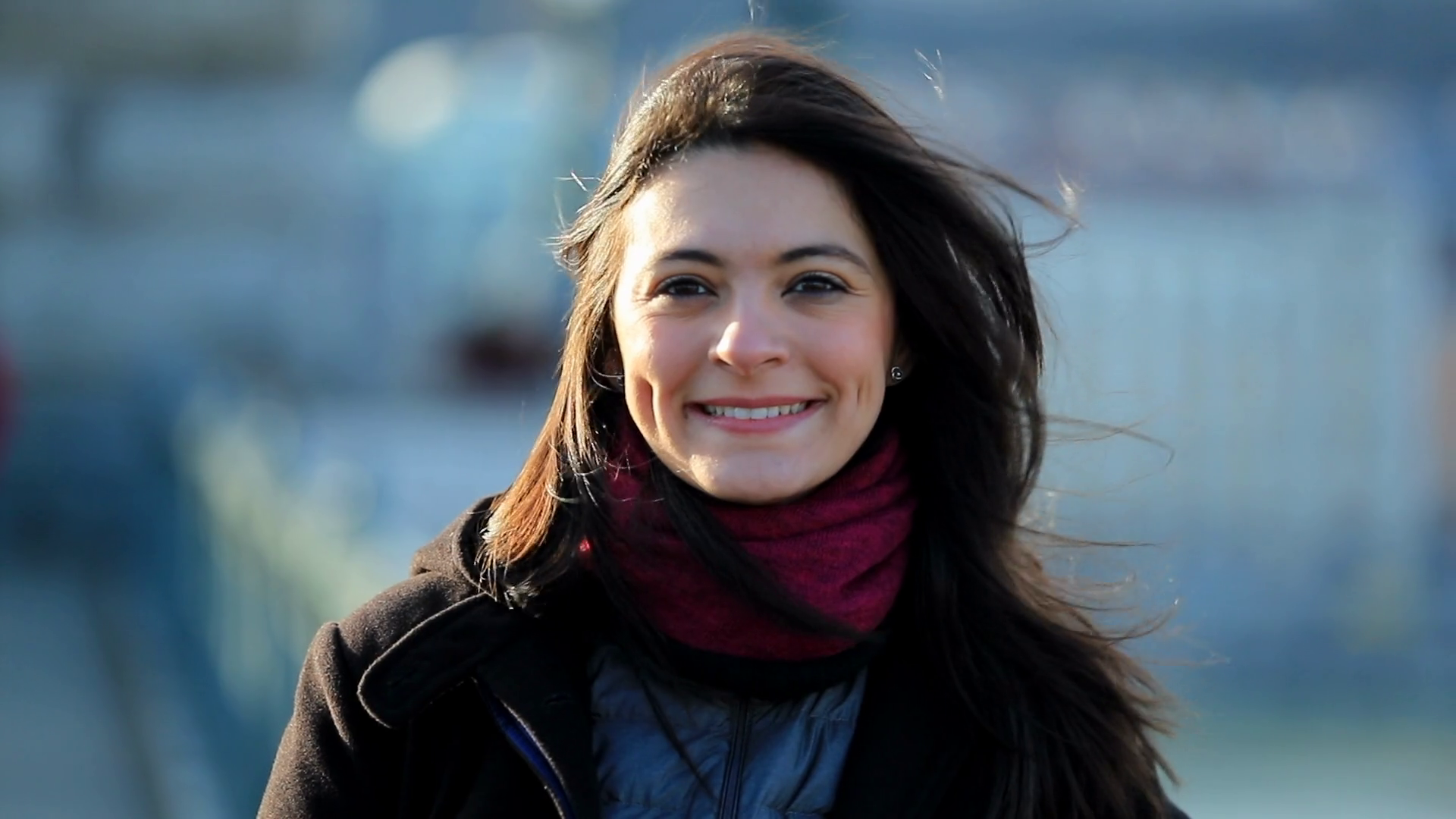 Happy Young 30 Year Old Woman Waving Goodbye Stock Footage SBV