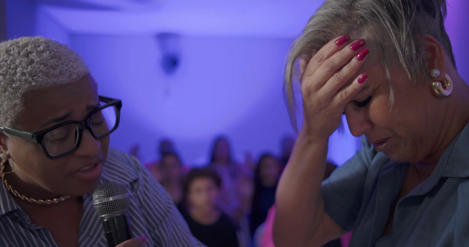 Emotional Moment In Evangelical Church Woman Stock Footage SBV ...