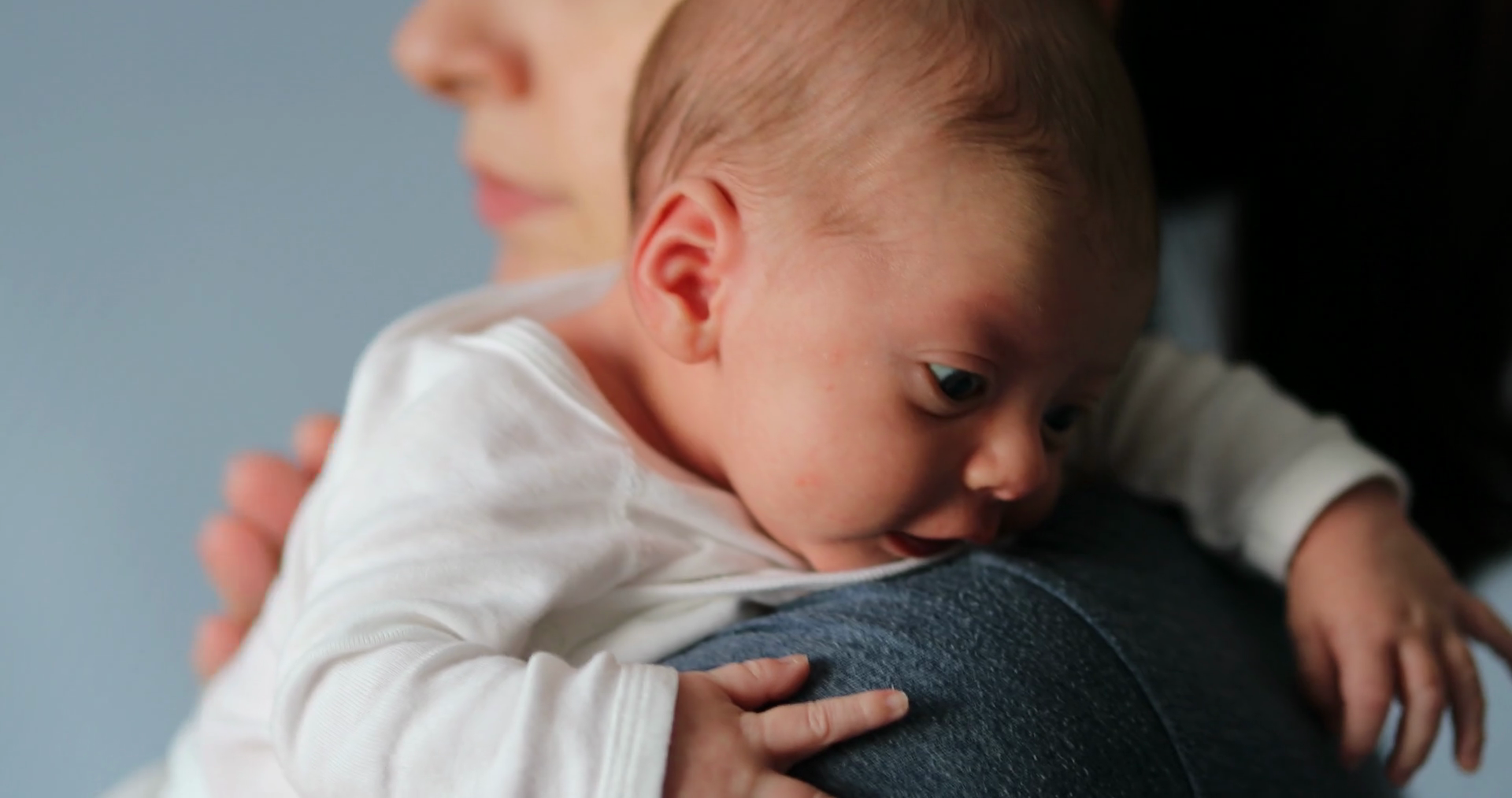 Gentle Care Mom Comforting Newborn Tapping Stock Footage SBV348430705