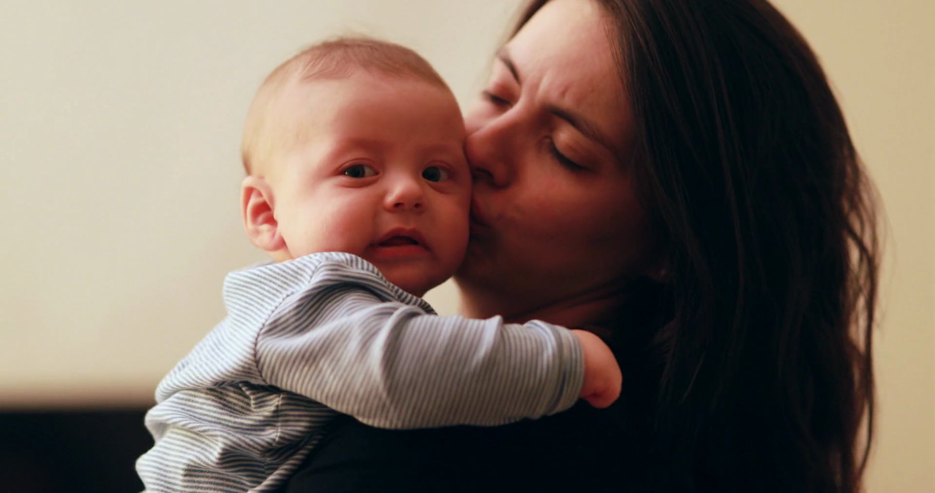 Nurturing Comfort Mother Soothes Comforts Stock Footage SBV348425999