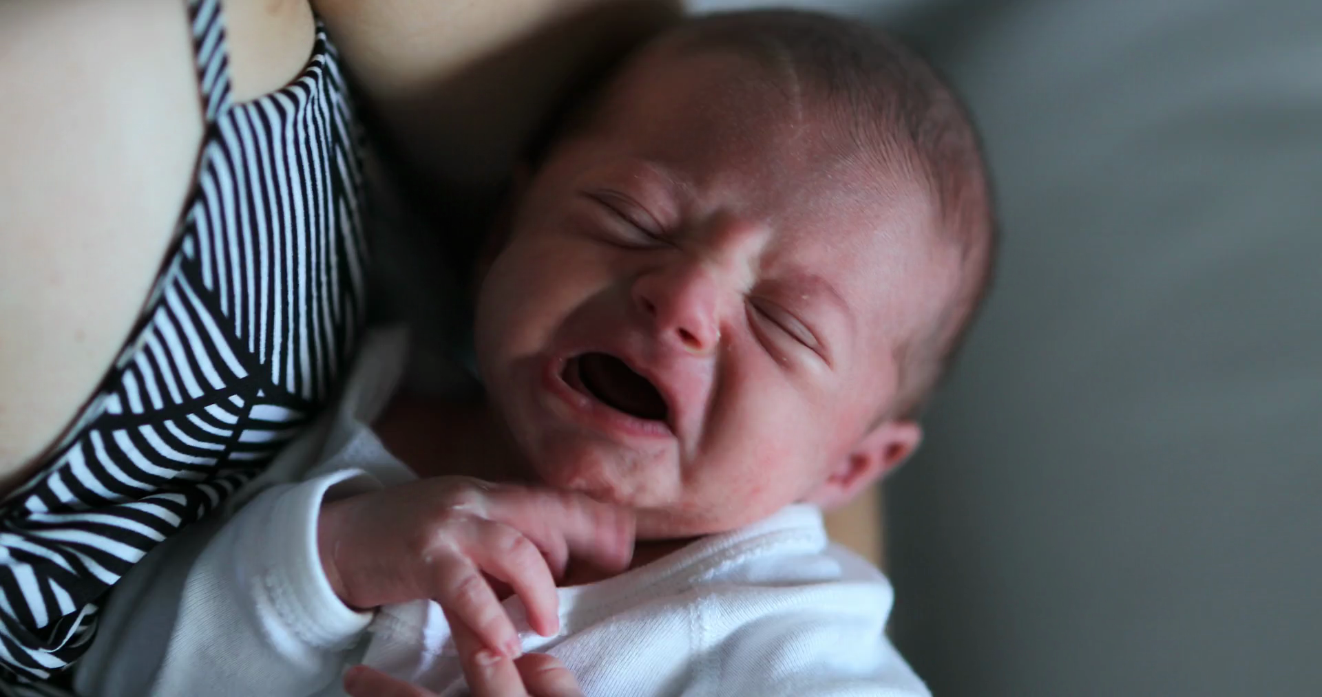 Comforting Tears Newborn Baby Crying In Stock Footage SBV348429434