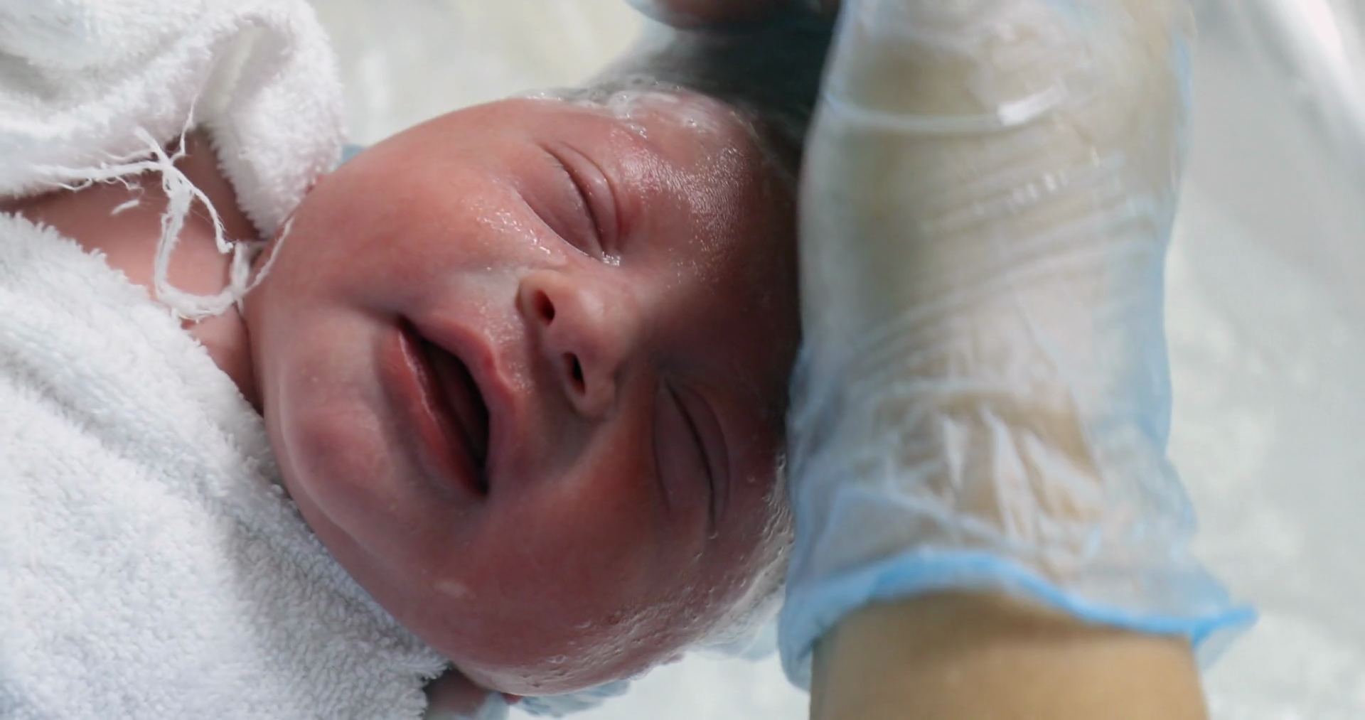 Fresh Start Newborn Infant's First Bath Stock Footage SBV348433793 Storyblocks