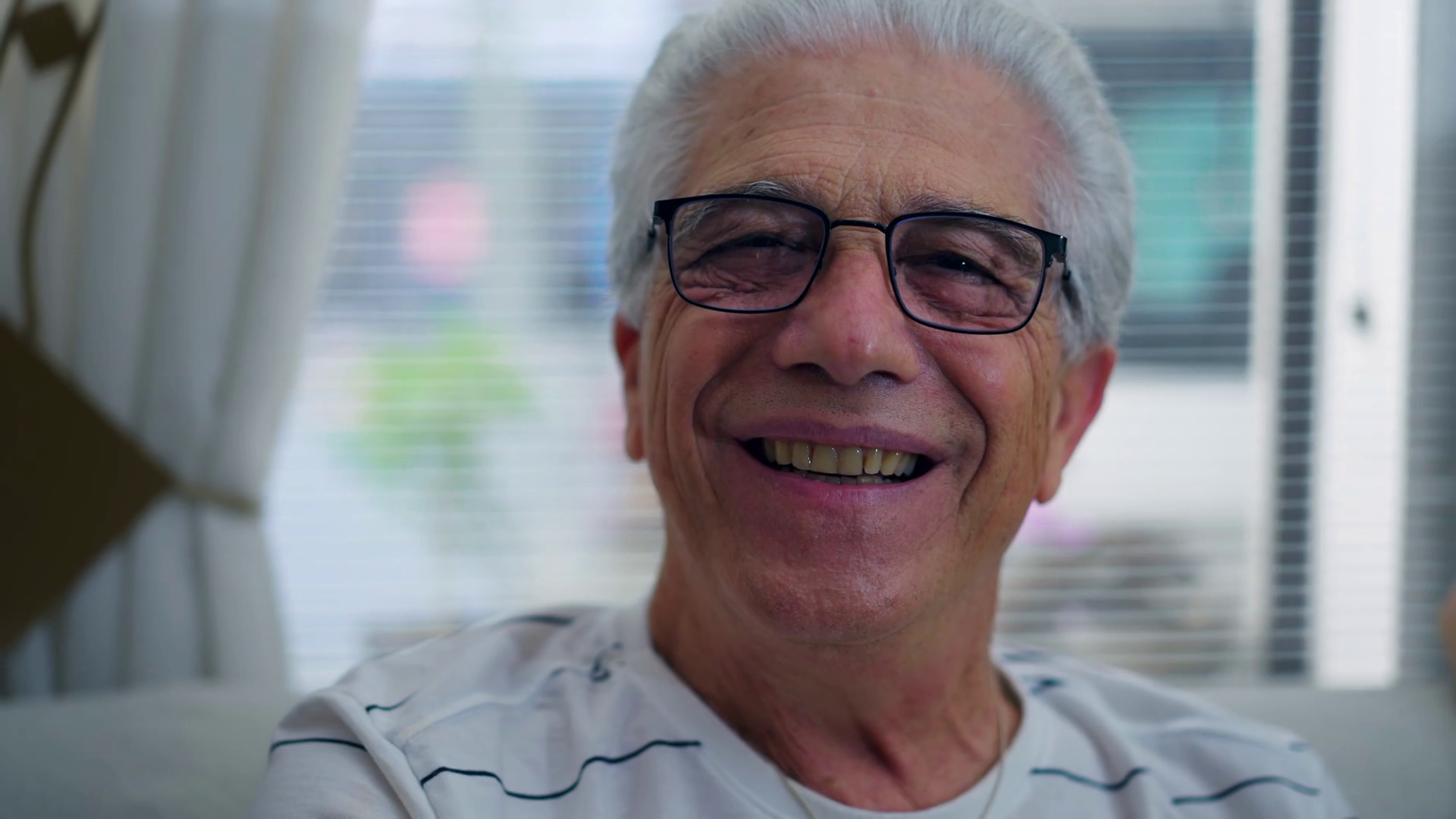 Close-up Face Of Senior Man Face Smiling At Stock Footage SBV-348562104 ...