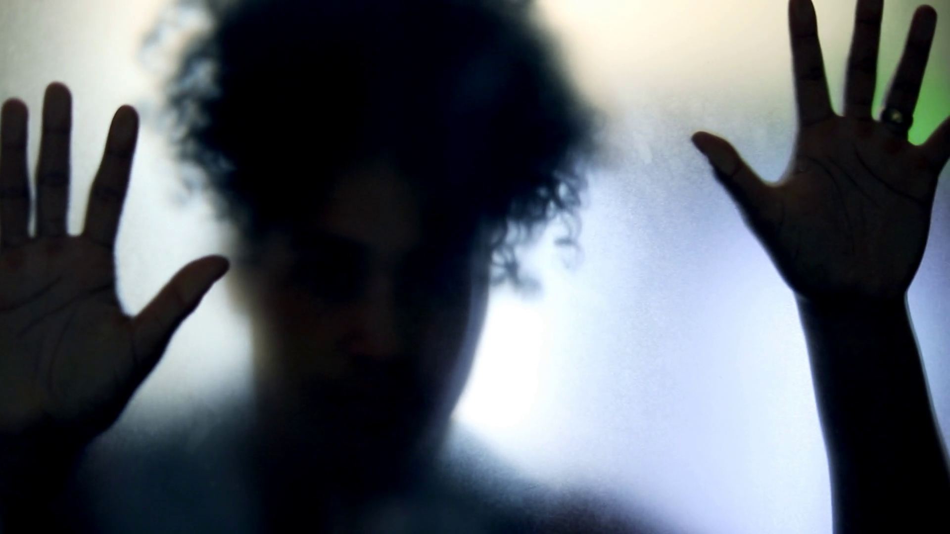 Shadow Of Person Behind Glass Feeling Trapped Stock Footage SBV ...