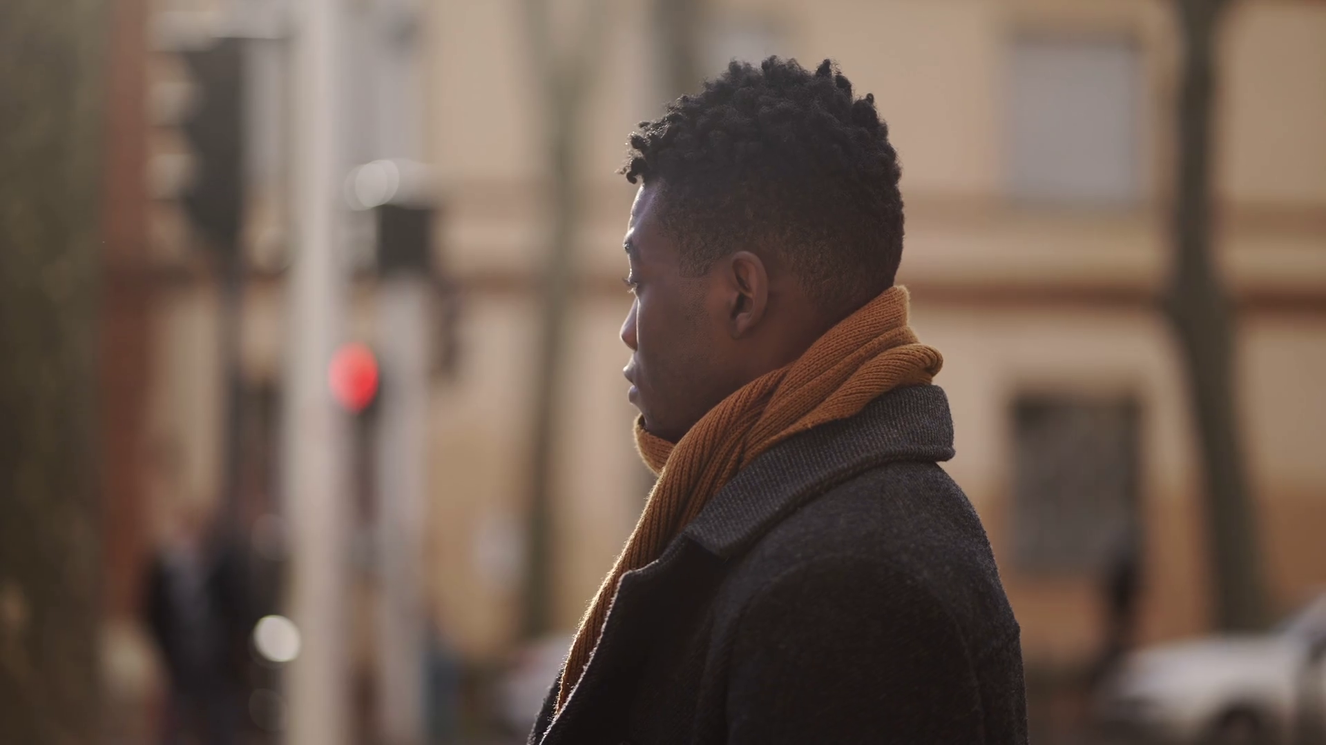 Tearful Sad Black Man Standing Outside In Stock Footage SBV-348682505 ...