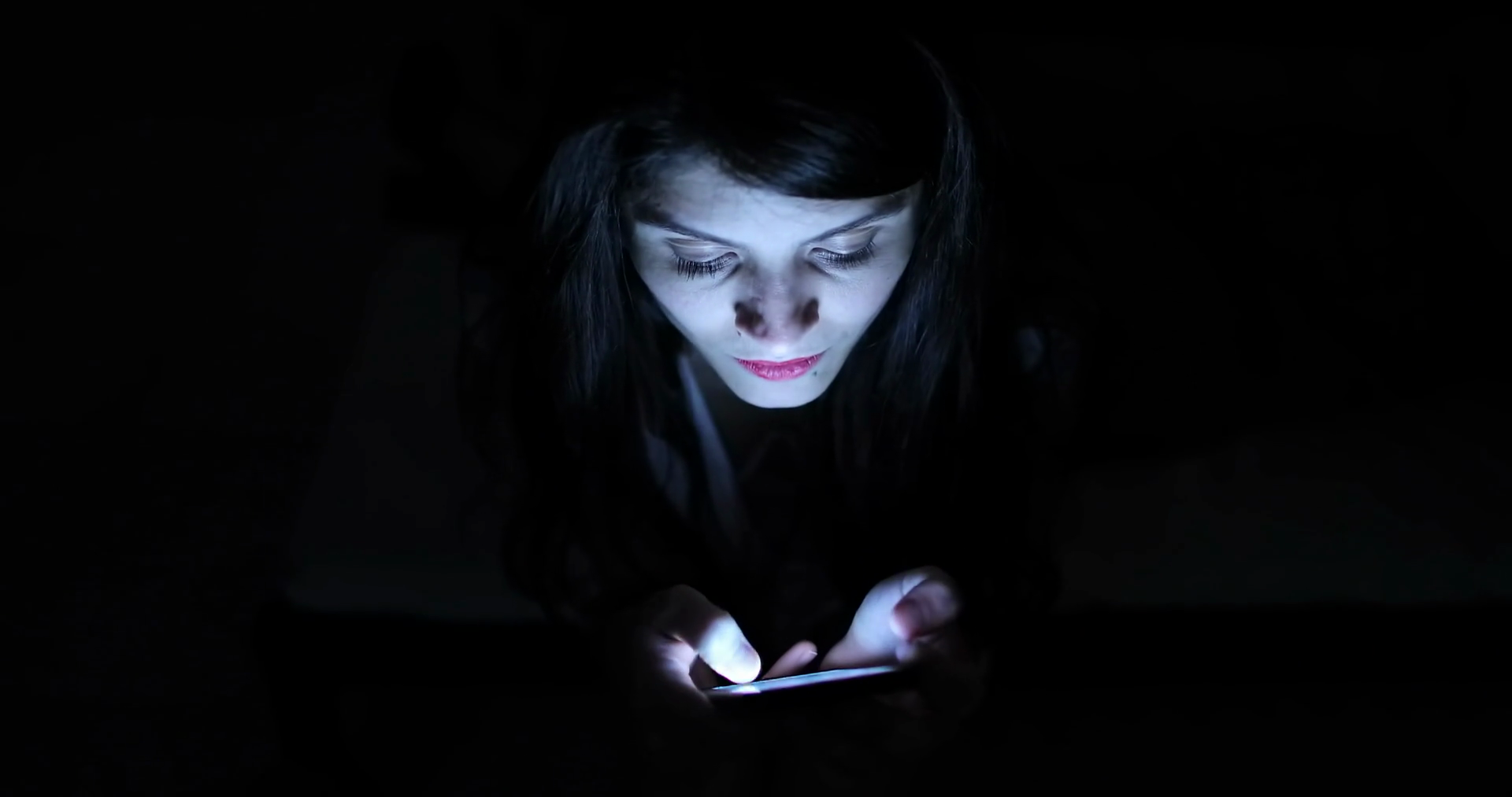 Woman Face Looking At Cellphone Screen In Stock Footage SBV-352405333 ...