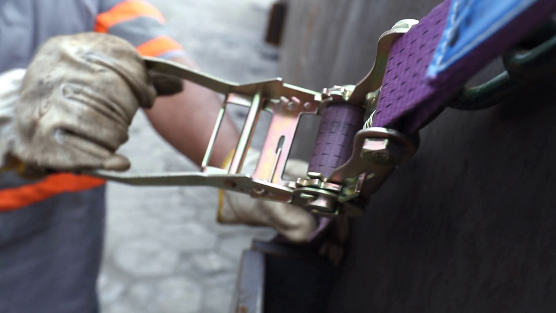 Worker Pressing Safety Strap Stock Footage SBV348488565 Storyblocks