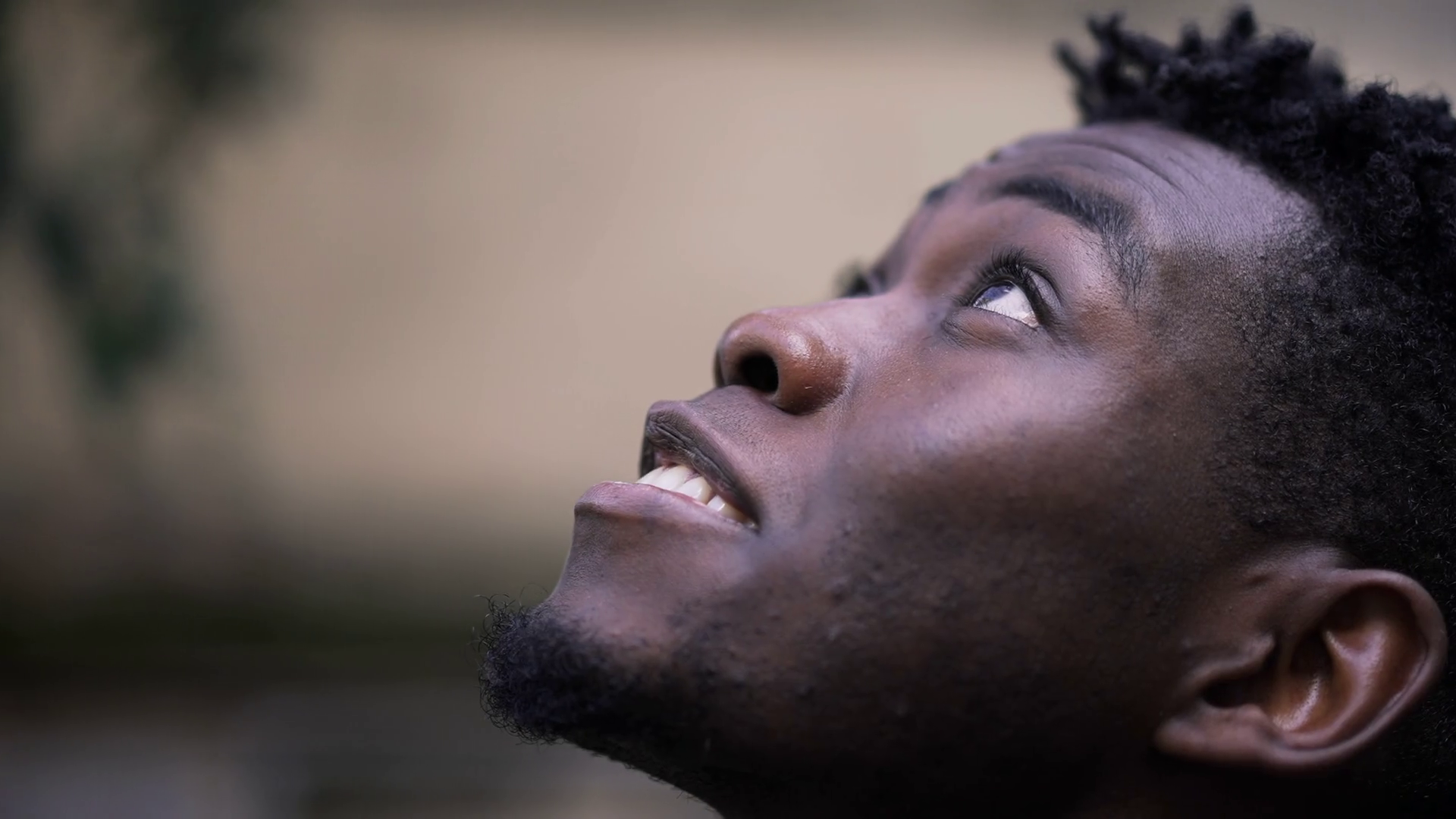Young African Man Face Close Up Looking Up Stock Footage SBV-348682662 ...