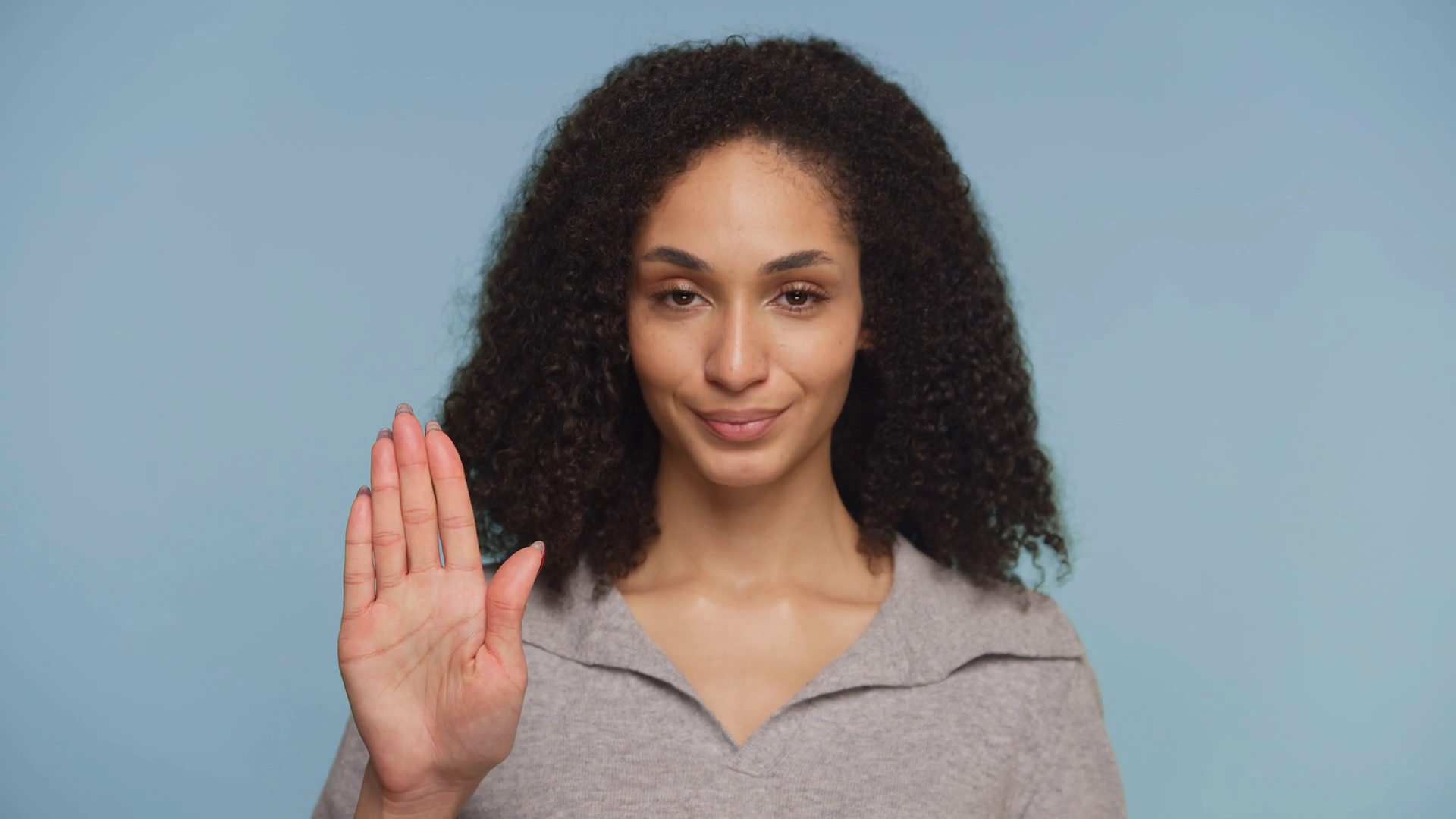 Serious Woman Raising Hand In Stop Gesture Stock Footage SBV-351934742 ...