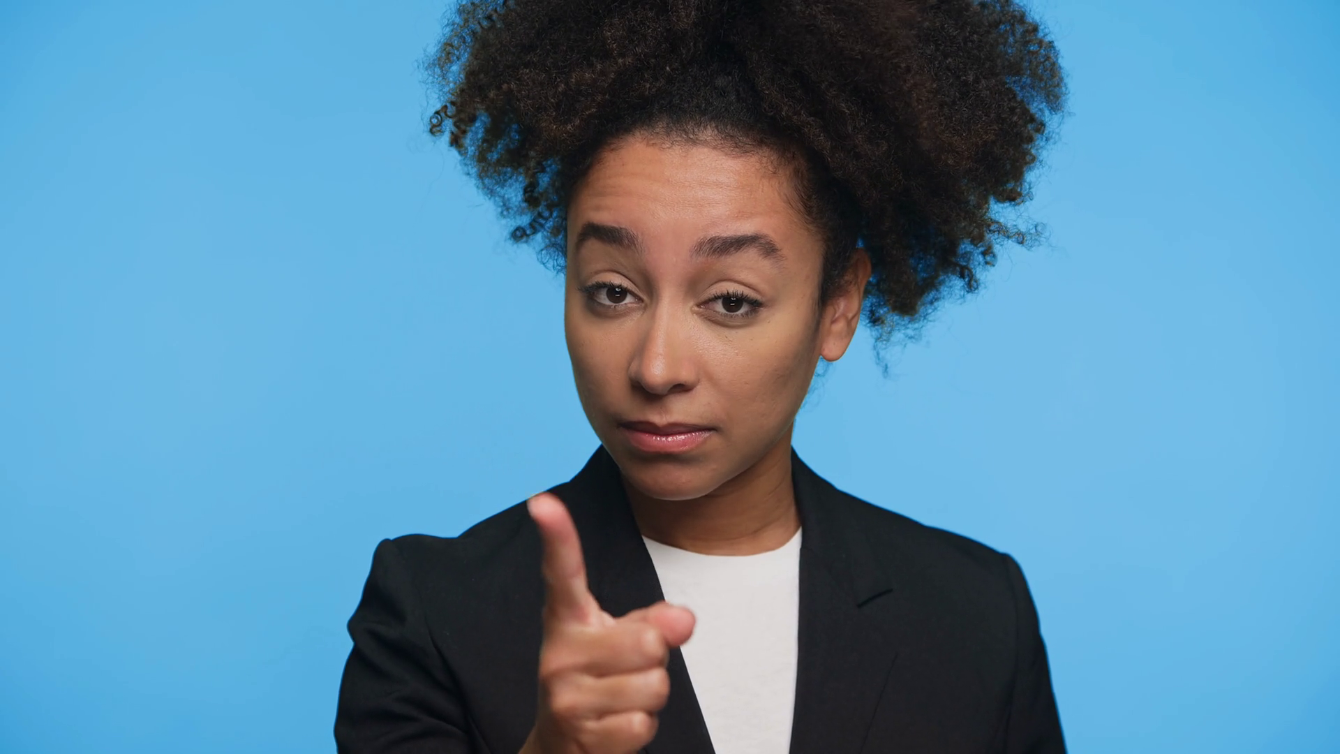 Serious Woman Giving Warning With Finger Stock Footage SBV-352383695 ...