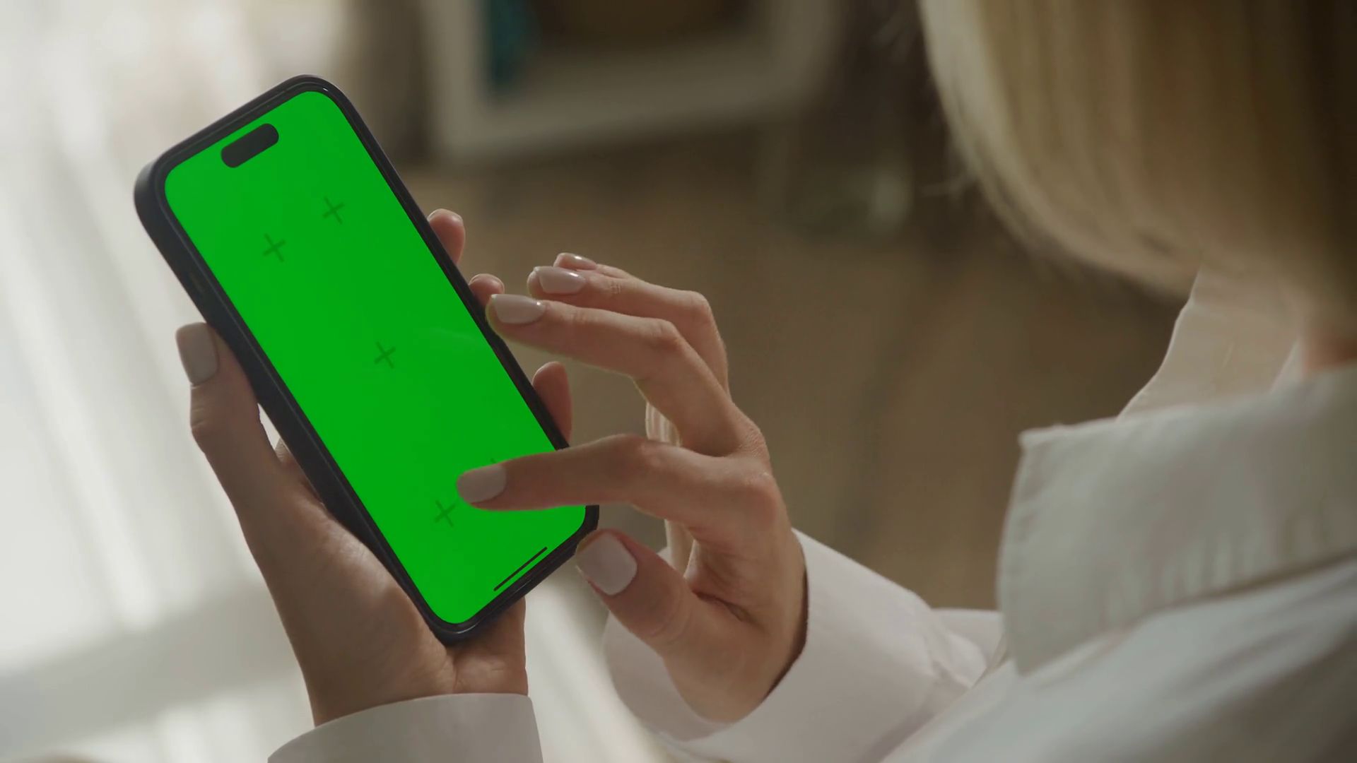 Swiping Sideways On Green Screen Vertical Stock Footage SBV-347667198 ...