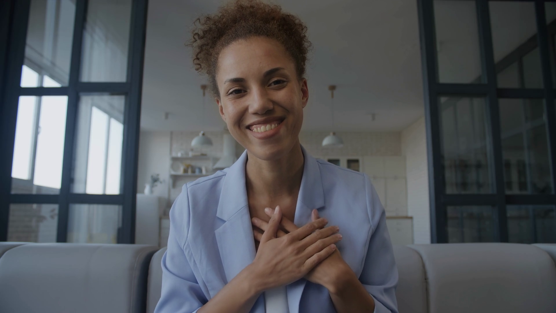 cam View Of Woman Talking On Video Call Stock Footage SBV347666956