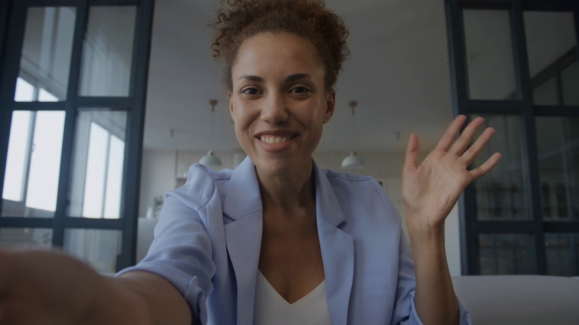 Woman Greeting On Video Call cam View Pov Stock Footage SBV