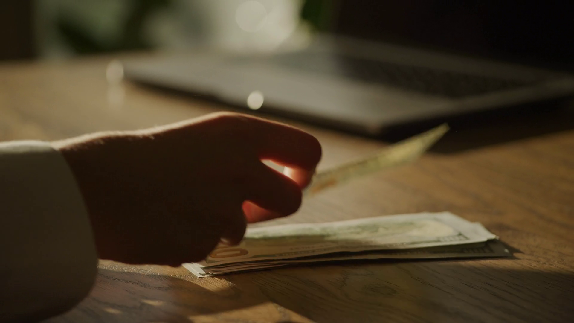 Counting Salary On Work Desk In Dollar Stock Footage SBV-347713638 ...