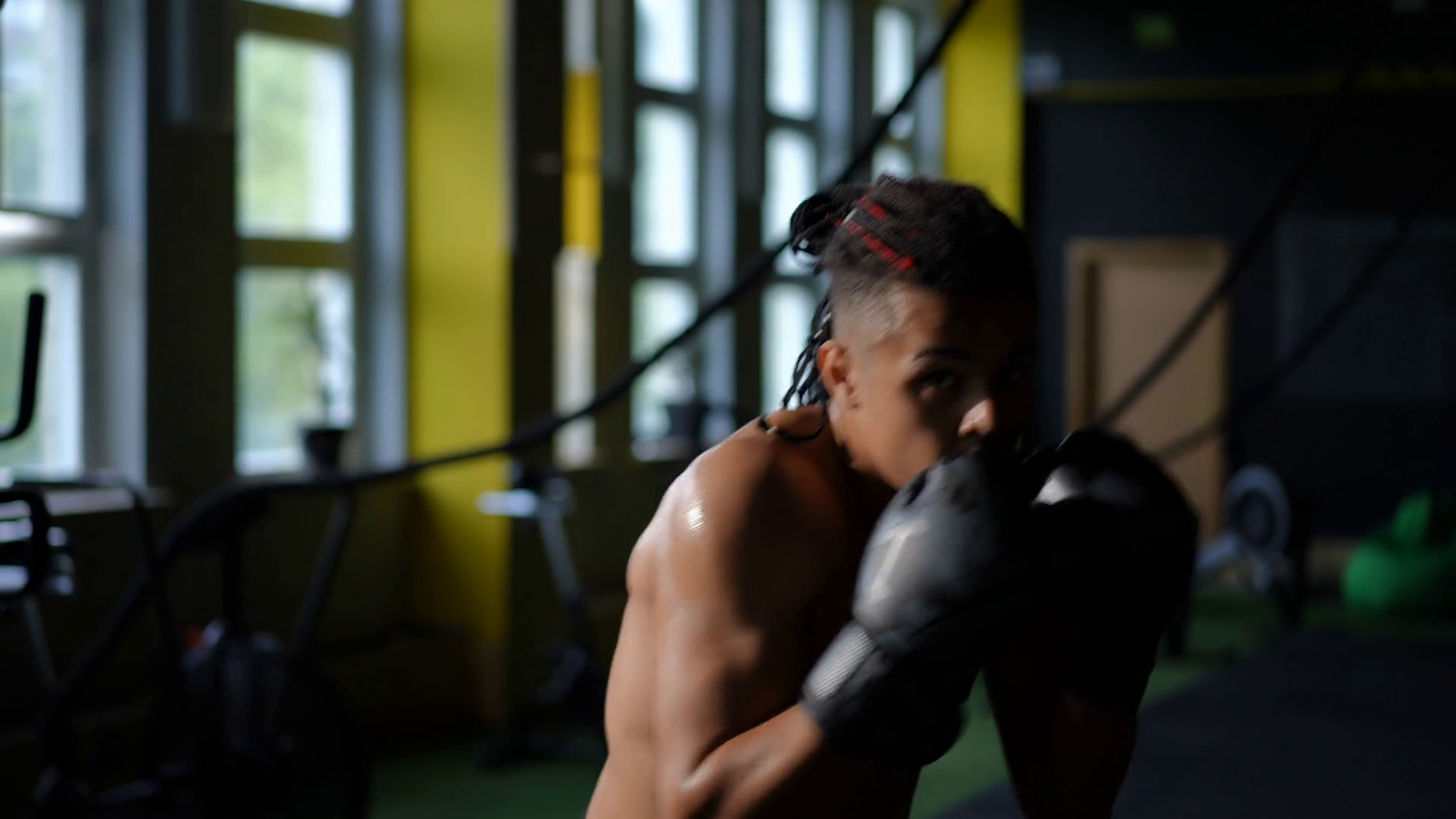 A Dedicated Boxer Trains With Unwavering Stock Footage SBV-351950882 ...