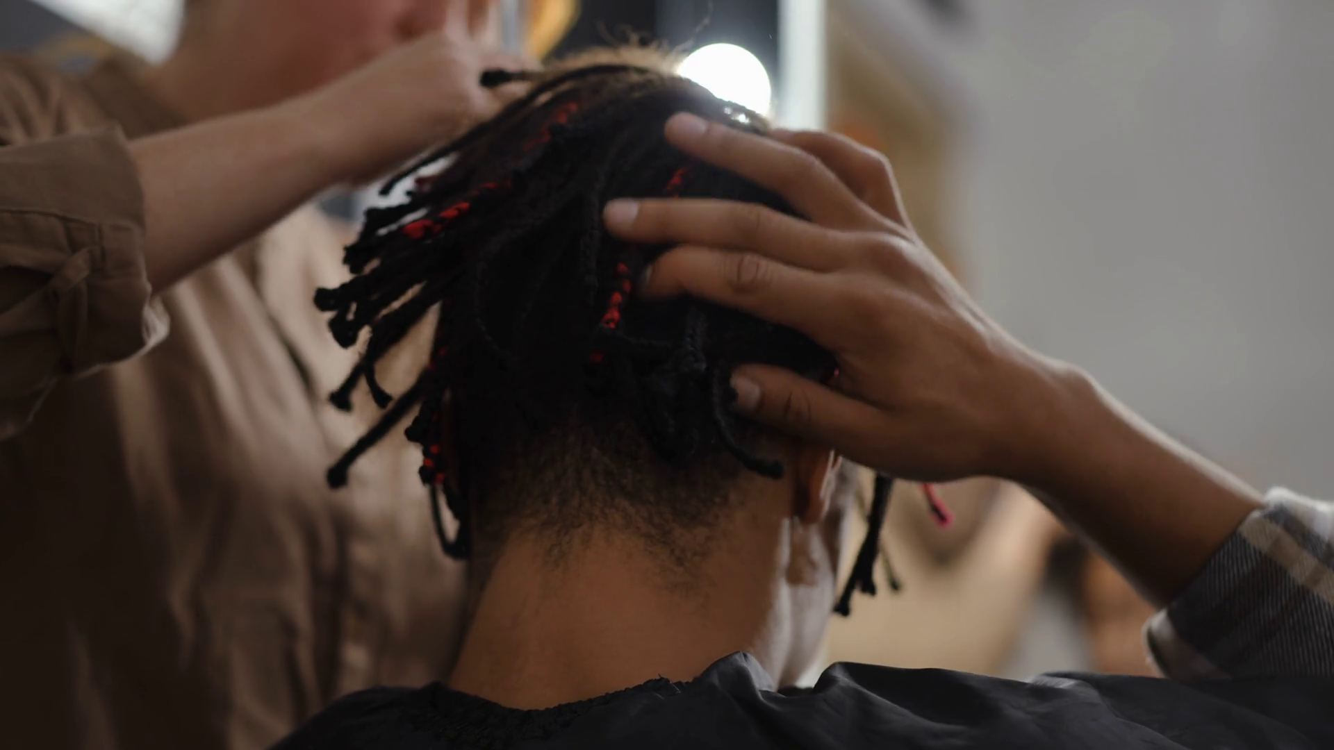 A Hair Styling Session Focusing On Dreads Stock Footage SBV-352394184 ...