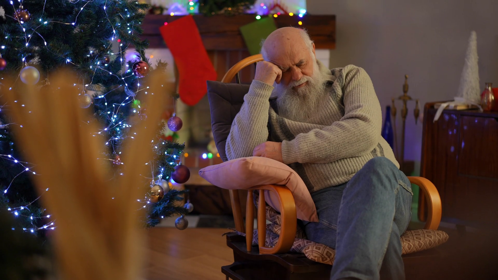 An Elderly Man Woke Up In Rocking Chair Stock Footage SBV-348634606 ...
