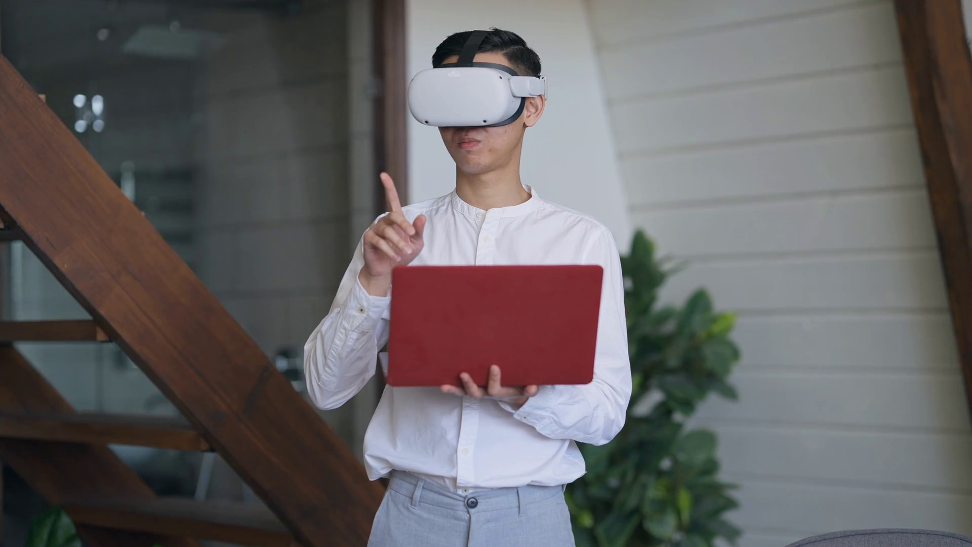 Concentrated Asian Young Man In Vr Headset Stock Footage SBV-346503342 ...
