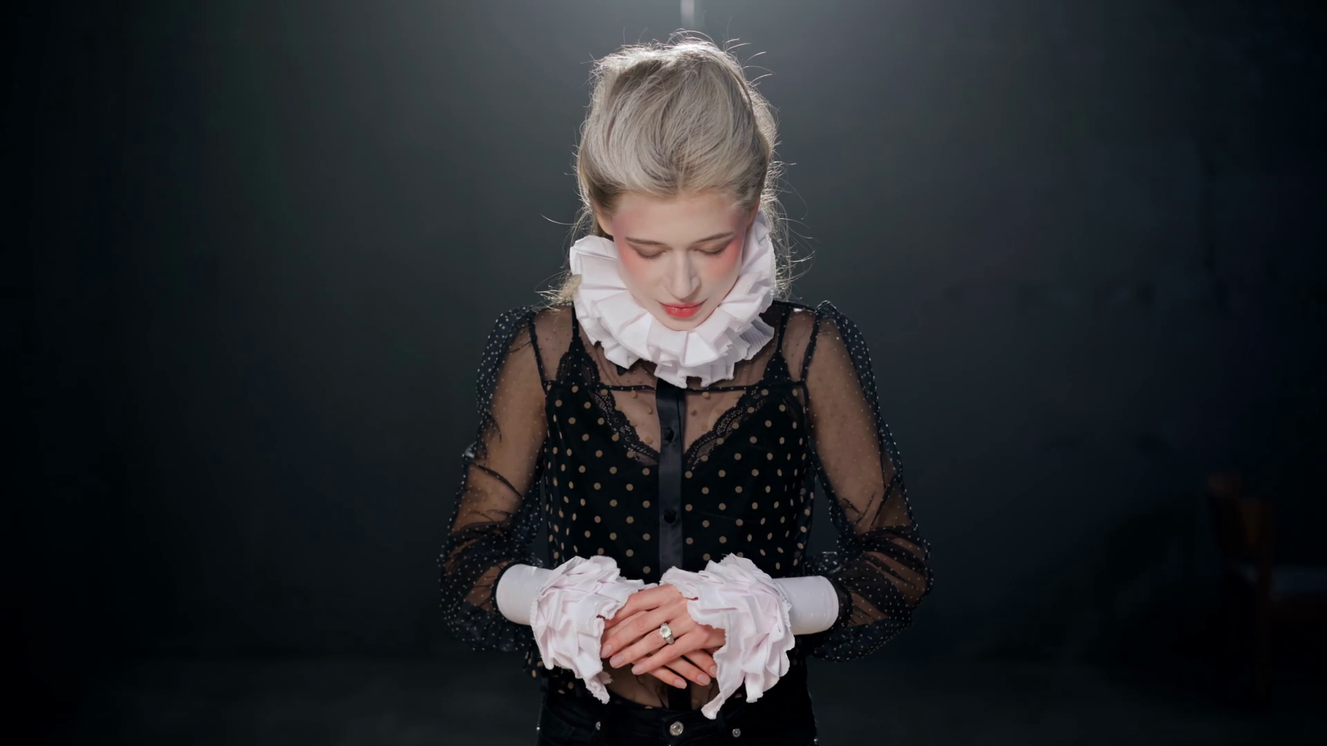 Beautiful Caucasian Young Actress Looking At Stock Footage SBV