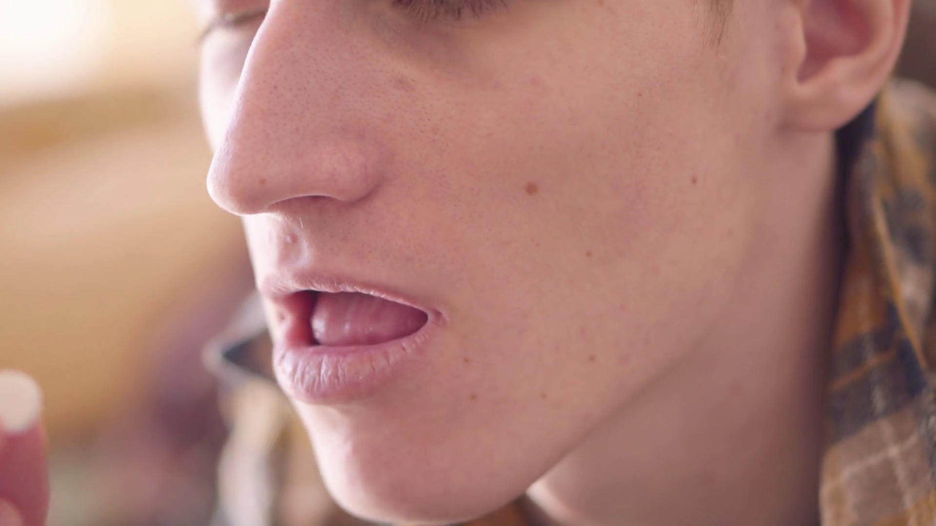 Addicts teenager closeup. Man in a state of drug and alcohol