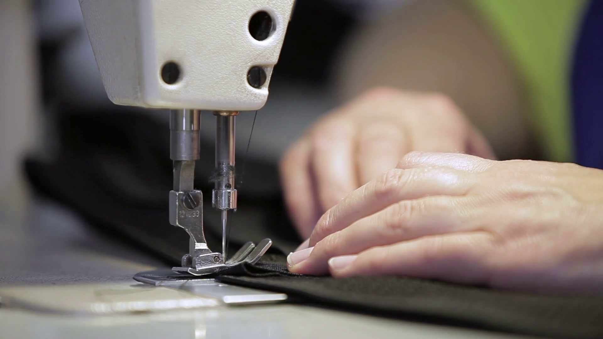 Close up of a sewing machine sews Stock Video Footage 0019 SBV