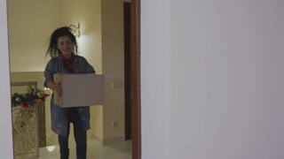 New year - new home: person relocates in a new house