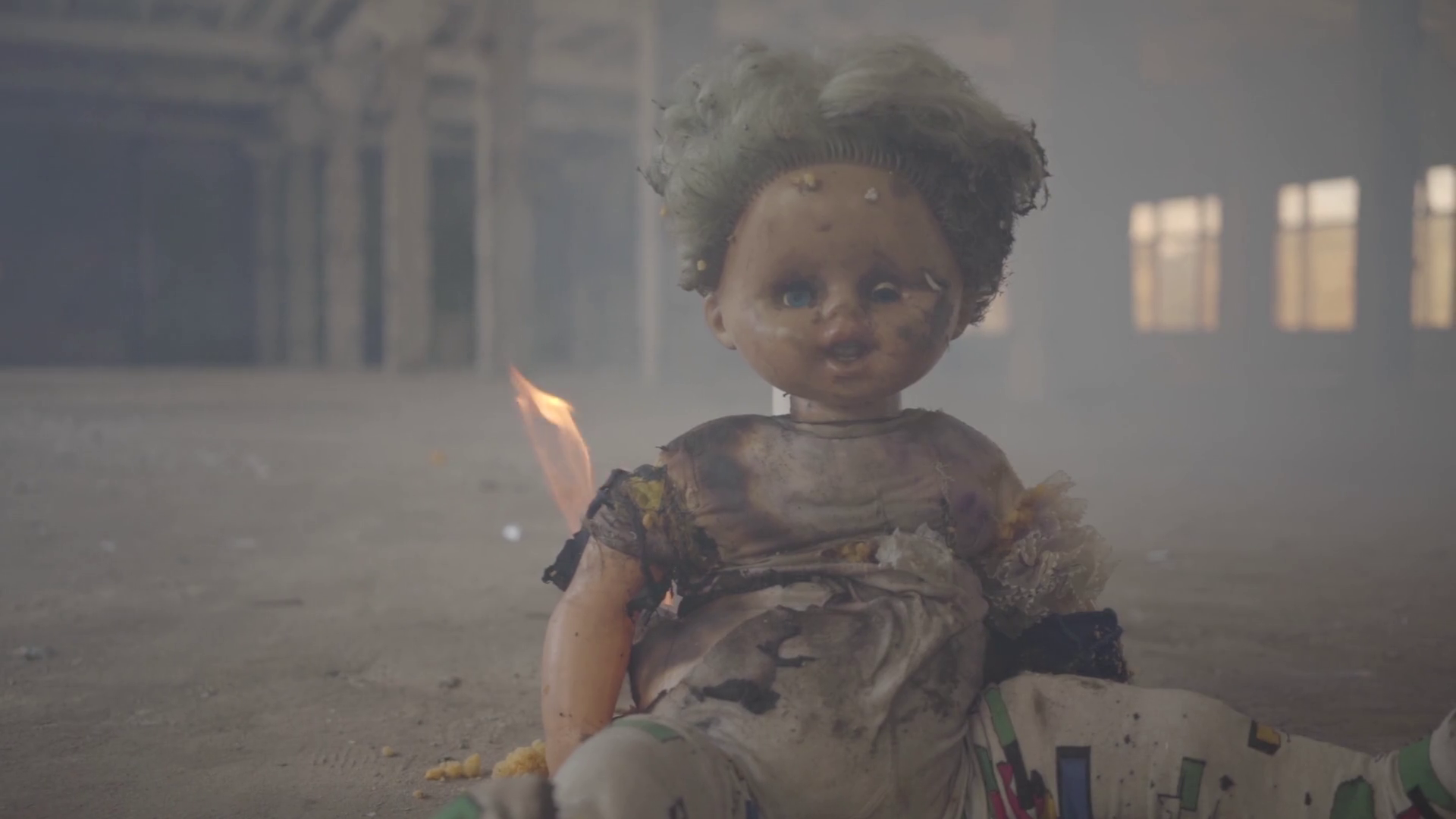 Scary Doll Burning On Floor In Abandoned Stock Footage SBV336985857 Storyblocks