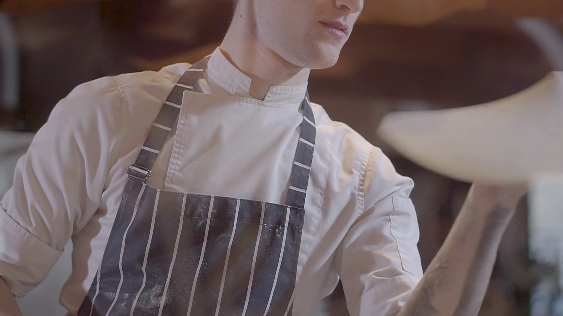 Pizza Chef Expertly Spinning Tossing Dough Stock Footage SBV333001312