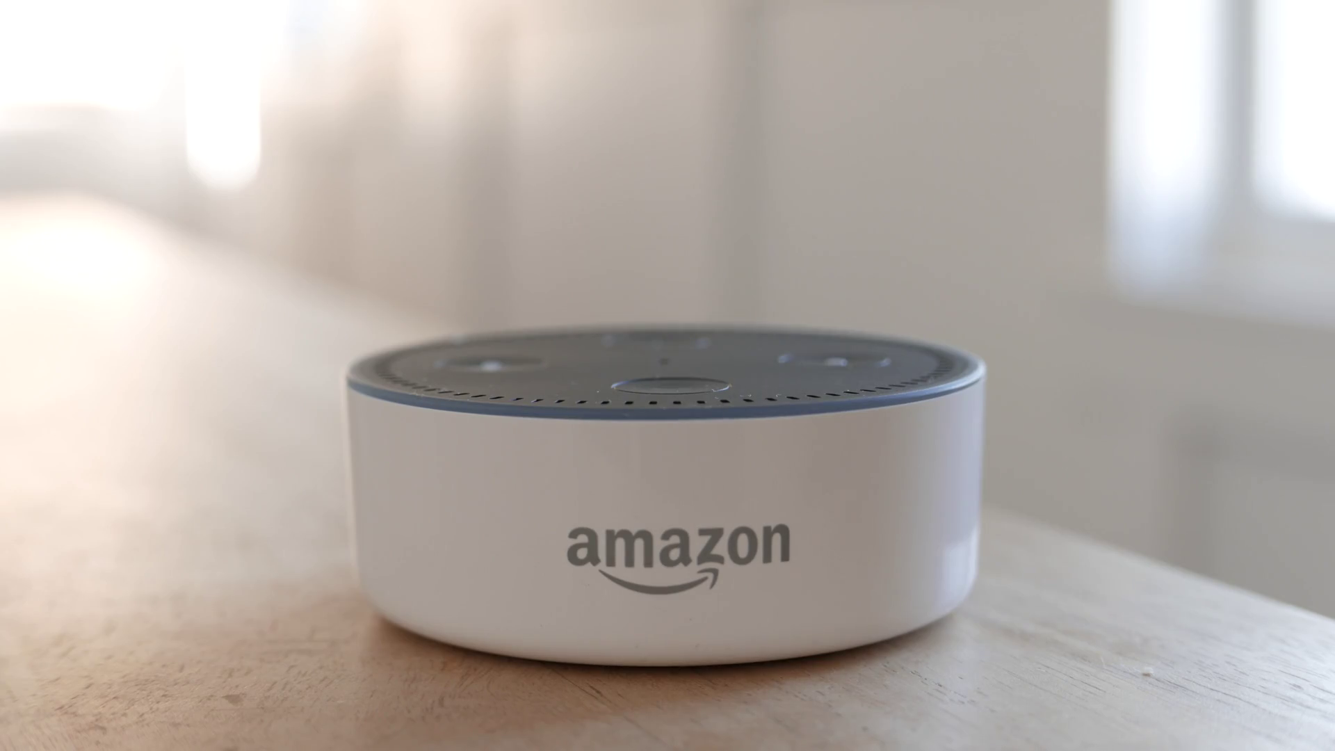 Amazon Echo Dot Lights Up Following Command Stock Footage SBV332179812