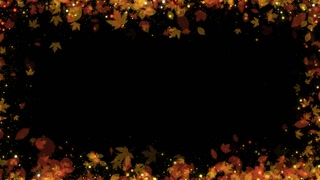 Autumn frame with autumn leaf and particle with alpha Also good background for overlay on your scene and titles, logos.