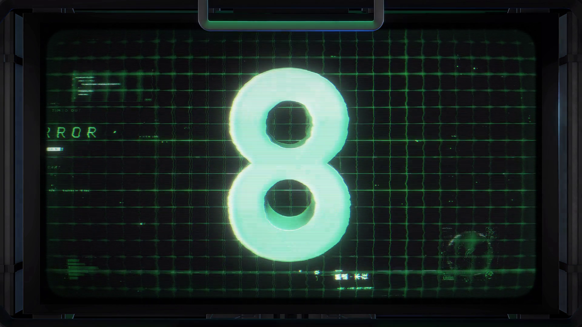 3d Sci Fi Digital Countdown Screen Number 8 Stock Motion Graphics SBV ...