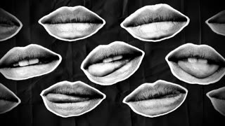 Black White Yummy Mouths Background