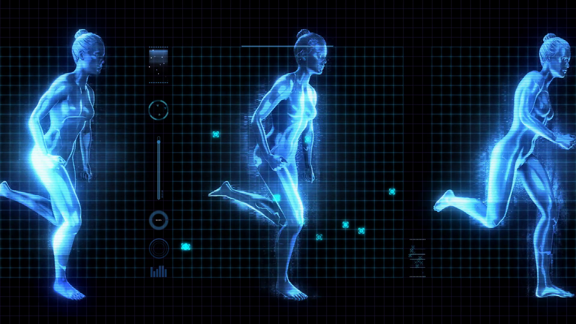 Female Running Hologram Screen Stock Motion Graphics SBV-352059675 ...